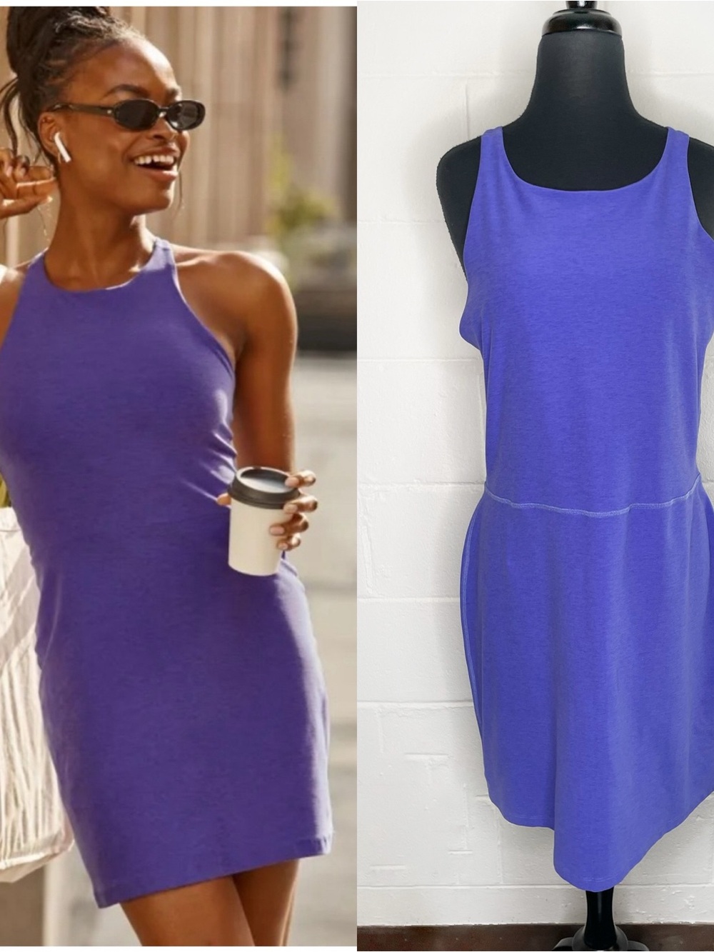 Beyond Yoga Racerback Spacedye Refocus Dress Indigo Heather
